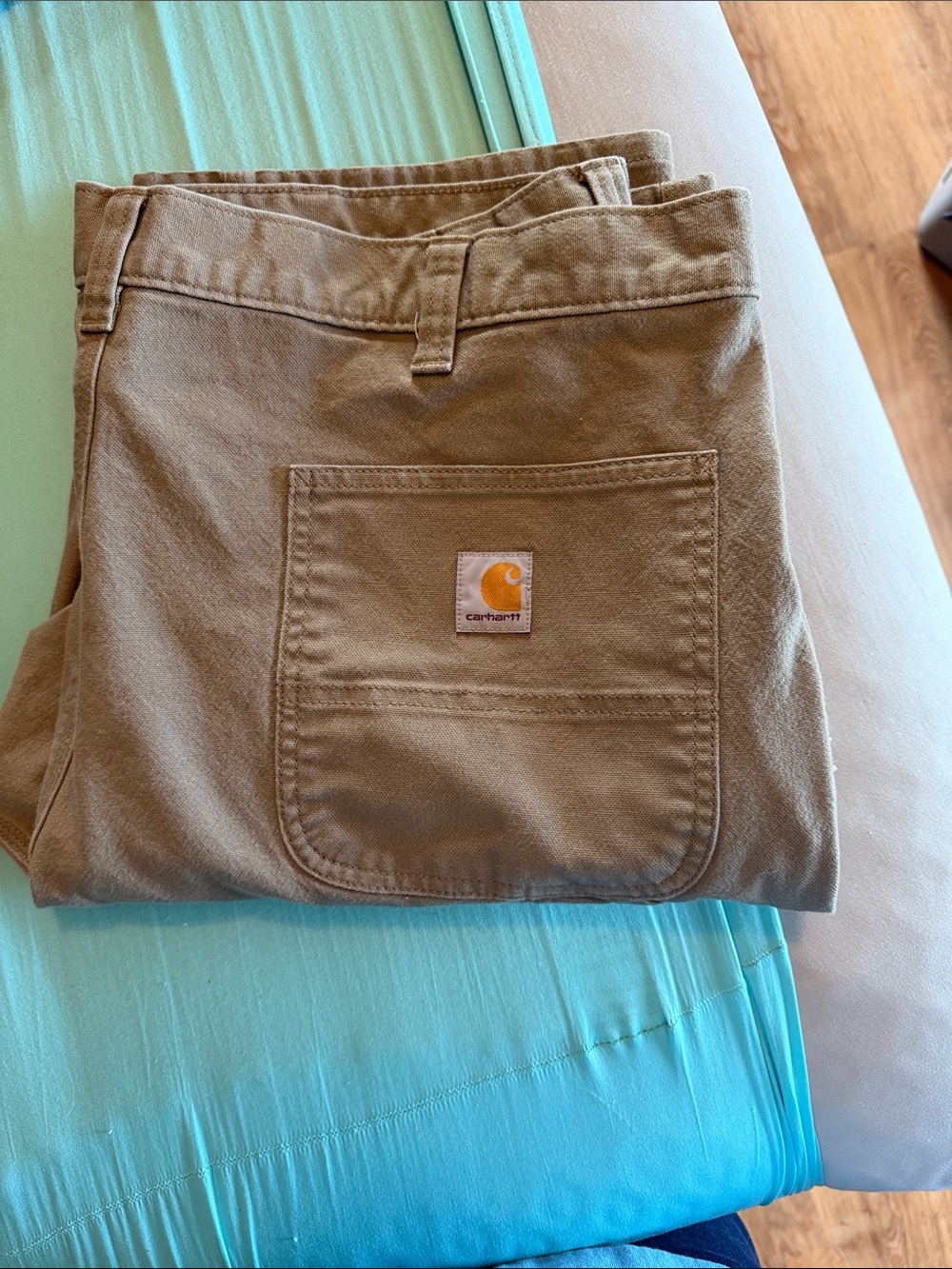 Carhartt Tan Work Pants with Back Pocket